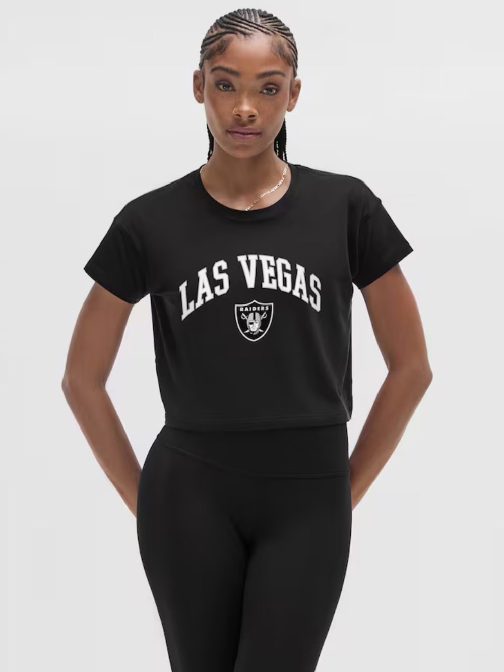 Las Vegas Raiders Lululemon Cropped Graphic Tee - Black